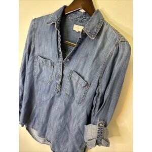 Lou & Grey Relaxed Denim Women's Long Shirt Size XS